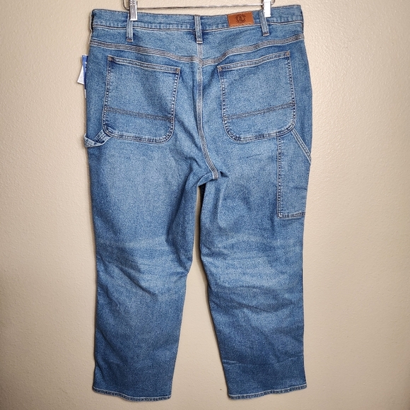 Lands End Wmns Recover High Rise Relaxed Straight Utility Blue Jeans |16x30| NEW - Picture 8 of 12